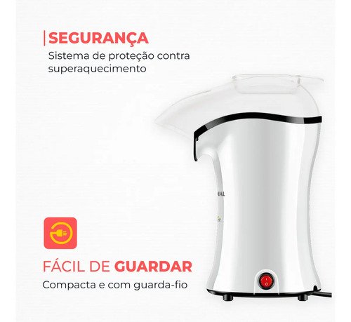 Pipoqueira Elétrica Popflix Pp-04 Ar Quente Cor Branco Mondial 127 V
