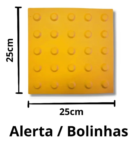 Piso Tátil Alerta E Direcional - 25 X 25cm Kit Com 100 Unid