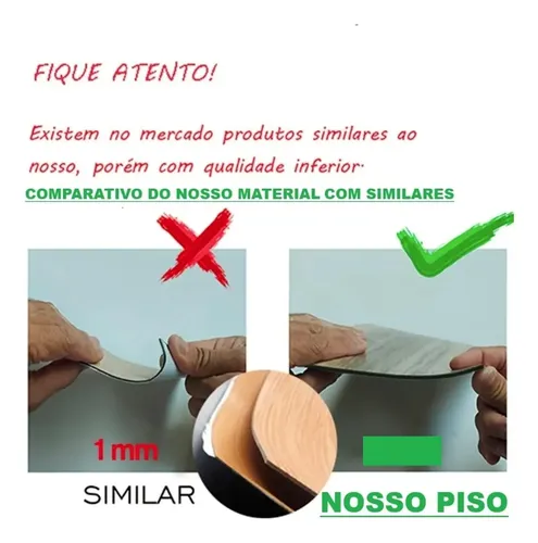 Piso Vinílico Adesivo 5m2 Madeira Texturizado Autocolante