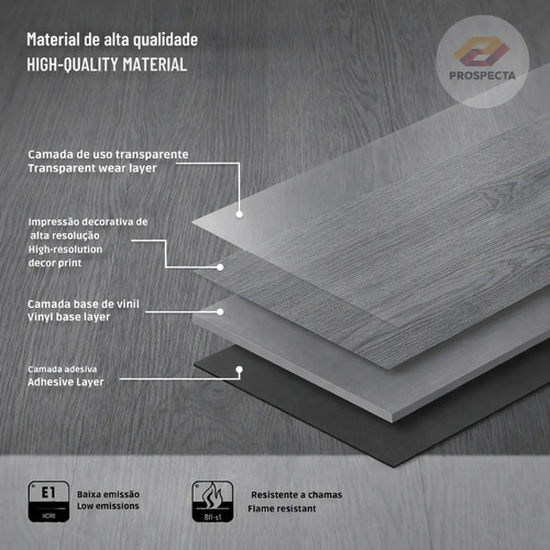 Piso Vinílico Autocolante Régua Adesiva Madeira Cinza Pdeals