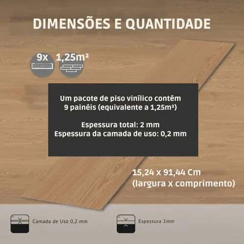 Piso Vinílico Autocolante Régua Adesiva Madeira Pdeals