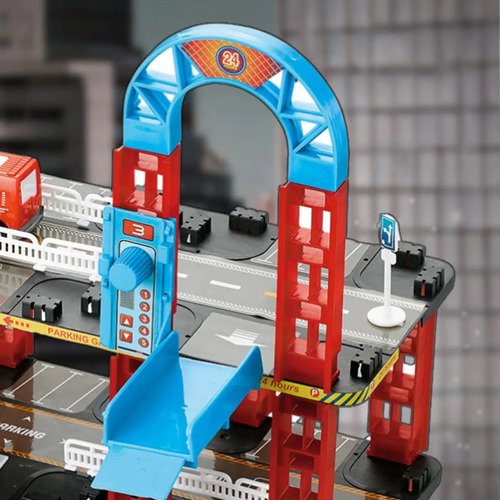 Pista De Carrinhos Bombeiros Brinquedo Infantil Corrida Vermelho