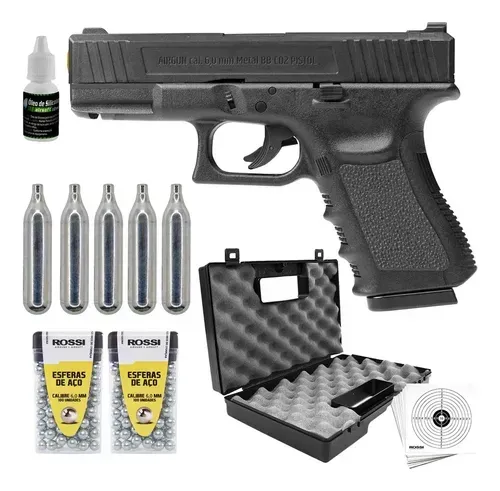 Pistola airsoft rossi glock g11 g2 co2 45mm c11 g12 g17