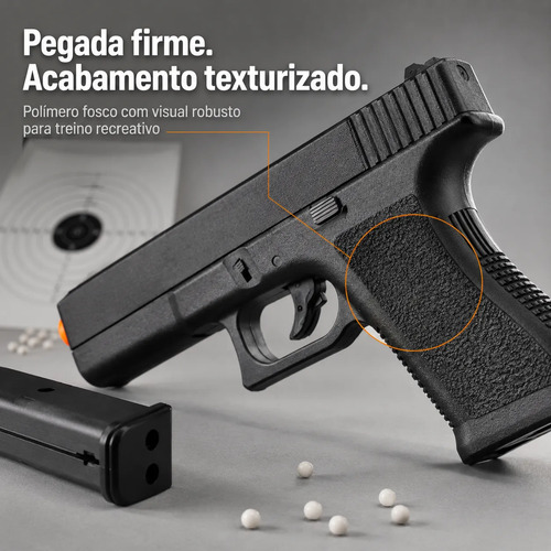 Pistola Airsoft Spring Gk-v307 + Pacote 1000 0,12