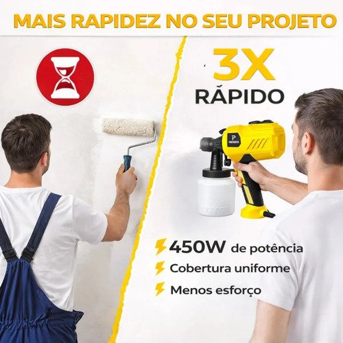 Pistola De Pintura 400w Profissional Elétrica Pulverizadora 800ml Regulações De Spray Prevenção De Refluxo Para Projetos De Renovação Doméstica Colpaq