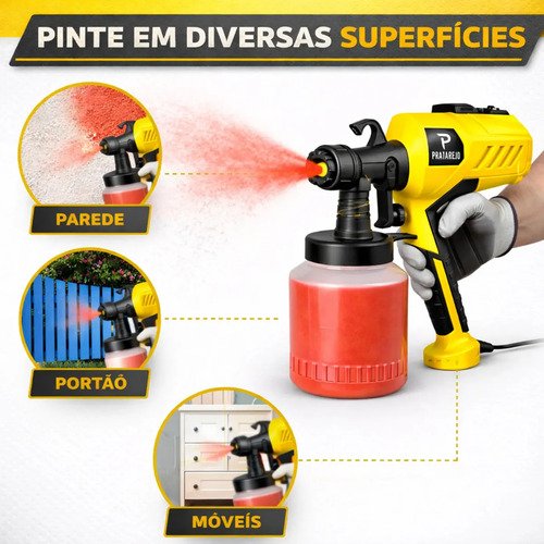 Pistola De Pintura 400w Profissional Elétrica Pulverizadora 800ml Regulações De Spray Prevenção De Refluxo Para Projetos De Renovação Doméstica Colpaq