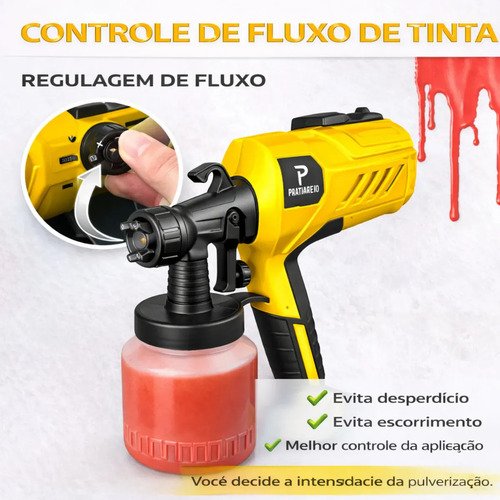 Pistola De Pintura 400w Profissional Elétrica Pulverizadora 800ml Regulações De Spray Prevenção De Refluxo Para Projetos De Renovação Doméstica Colpaq