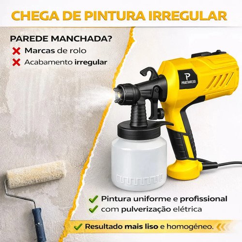 Pistola De Pintura 400w Profissional Elétrica Pulverizadora 800ml Regulações De Spray Prevenção De Refluxo Para Projetos De Renovação Doméstica Colpaq