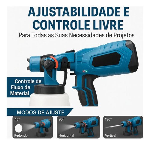 Pistola De Pintura Portátil Pulverizadora Elétrica Profissional 2 Baterias 48v Sem Fio Pintor 1000ml Sem Escovas Espuma Viva