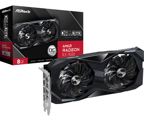 Placa de video asrock radeon rx 7600 8gb challenger oc gddr6