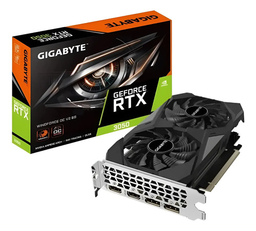 Placa de video gigabyte rtx 3050 windforce oc 6gb gddr6 96bi