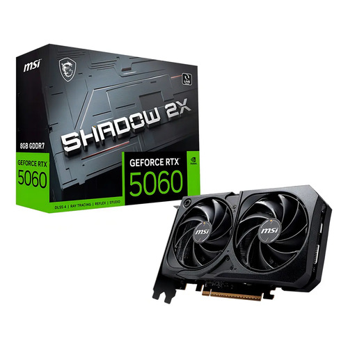 Placa de video msi geforce rtx 5060 shadow 2x oc 8gb gddr7 1 1 1