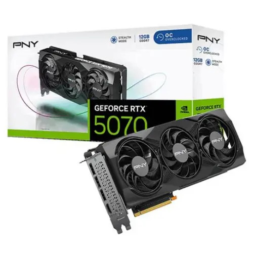 Placa de video pny nvidia geforce rtx 5070 oc 12gb gddr7 dls