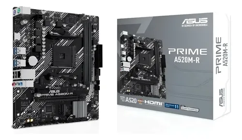 Placa mae asus prime a520m r am4 ddr4 m2 chipset a520 hdmi
