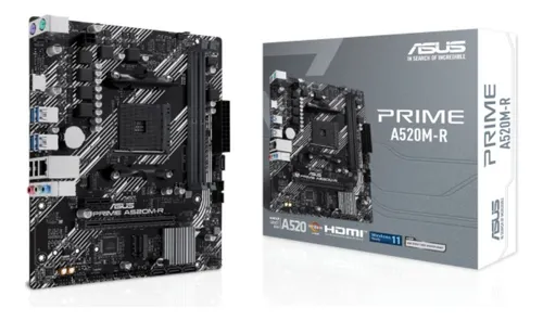 Placa mae asus prime a520m r am4 ddr4 micro atx