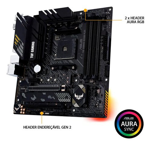 Placa Mãe Asus Tuf Gaming B550m-plus Ddr4 AMD Am4 mATX RGB