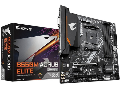 Placa mae gigabyte b550m aorus elite am4 ddr4 hdmi m atx cor