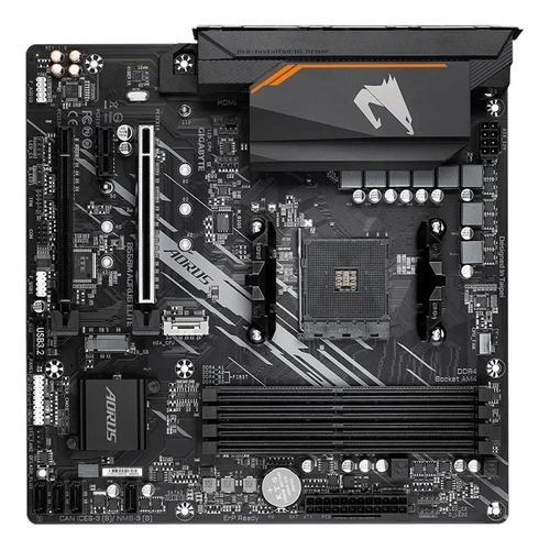 Placa Mae Gigabyte B550m Aorus Elite Am4 Ddr4 Hdmi M-atx Cor Preto