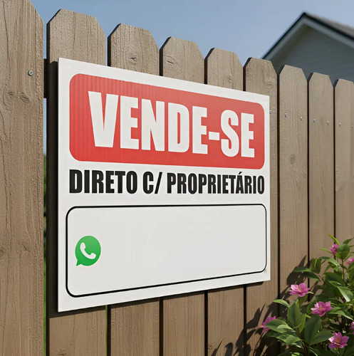 Placa vende se casa terreno apartamento 30x23cm com caneta