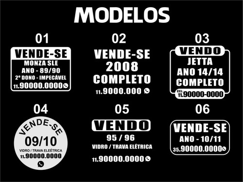 Placa Vende-se Veículo Vendo Carro - Adesivos