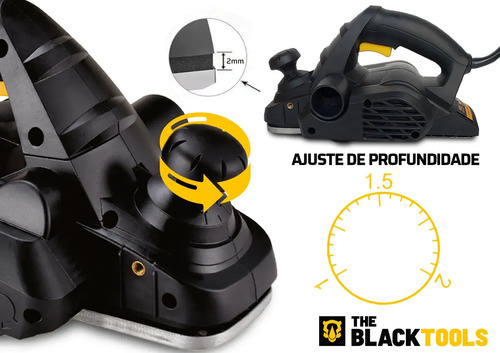 Plaina Elétrica Manual Para Madeira Bfp780 The Black Tools 780w 16500rpm