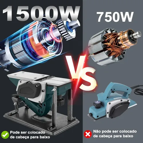 Plaina Elétrica Manual Profissional 1500w 2 Lâminas Dobevi