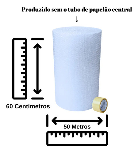 Plástico Bolha Reforçado 60cm X 50m Ideal P/ Mudança Frágil