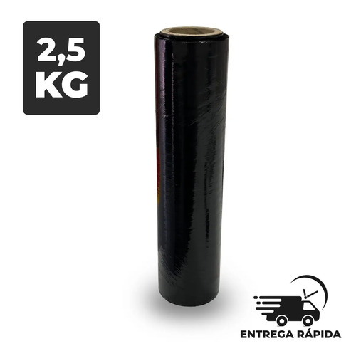 Plastico Filme Stretch 50x220m 2,5kg Preto Embalagem Acesso® Bobina 25 Micras Pallet Film Strech