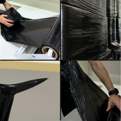 Plastico Filme Stretch 50x220m 2,5kg Preto Embalagem Acesso® Bobina 25 Micras Pallet Film Strech