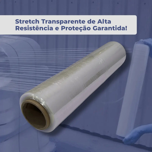 Plastico Filme Stretch 50x220m 2,5kg Transparente Acesso® Embalagem 25 Micras Bobina Film Strech Pallet