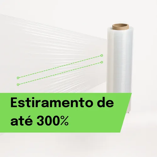 Plásticos Filme Stretch - 500mmx25mi Virgem - 6 Rolos Bobina