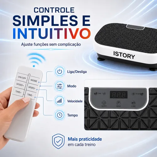 Plataforma Vibratória 199 Níveis Controle Remoto Bluetooth