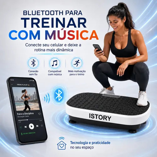 Plataforma Vibratória 199 Níveis Controle Remoto Bluetooth