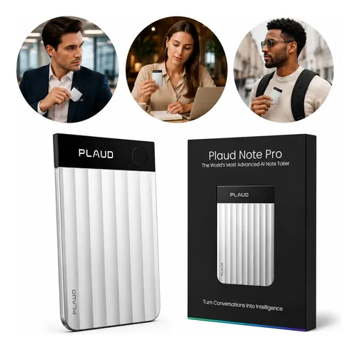Plaud note pro gravador de voz digital ai 64gb chatgpt prata
