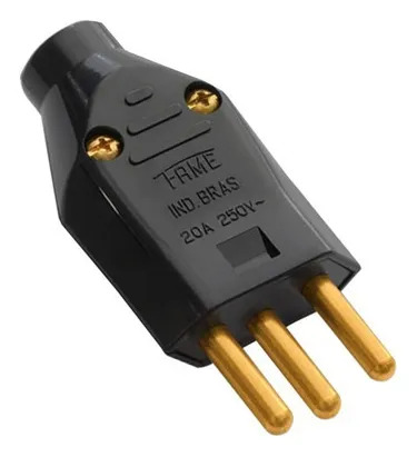 Plug macho 2pt 20a preto 2143 fame