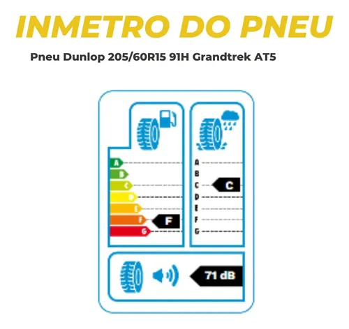Pneu Dunlop Aro 15 205/60r15 Grandtrek At5 91h Garrudo At