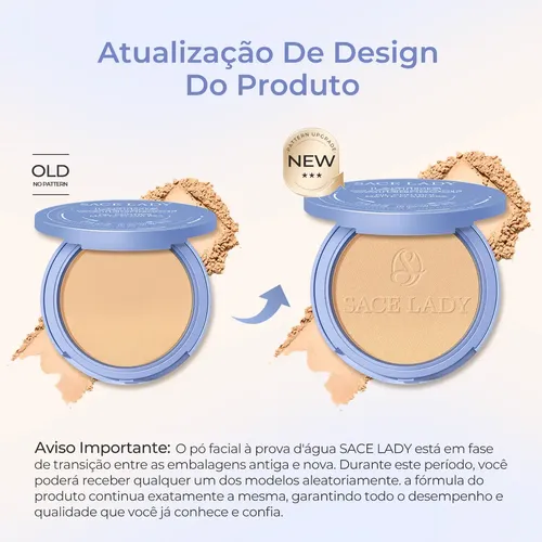 Pó Compacto Sace Lady Controle De Oleosidade E Acabamento