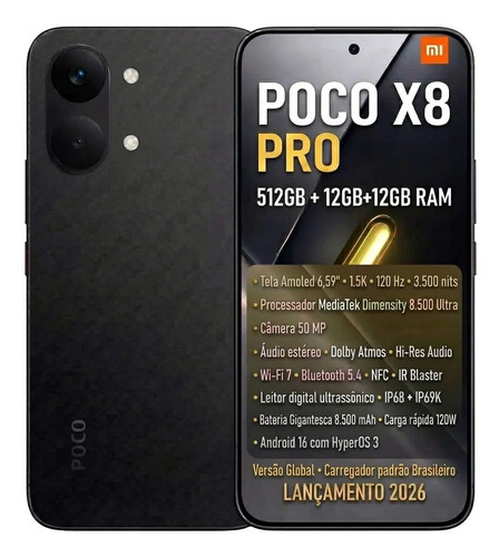 Poco X8 Pro 512gb 12gb Ram Original Lancamento Global C/ Nfc