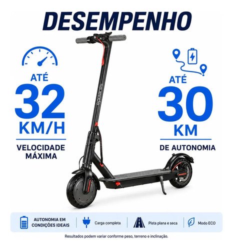 POLARES Z20 Patinete Elétrico Premium 500w Pneu Aderente Velocidade Máxima 32km/h Motorizado Até 30km De Autonomia Polares