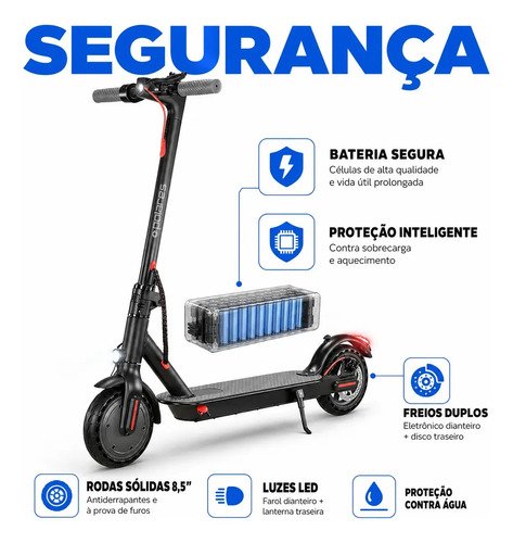 POLARES Z20 Patinete Elétrico Premium 500w Pneu Aderente Velocidade Máxima 32km/h Motorizado Até 30km De Autonomia Polares