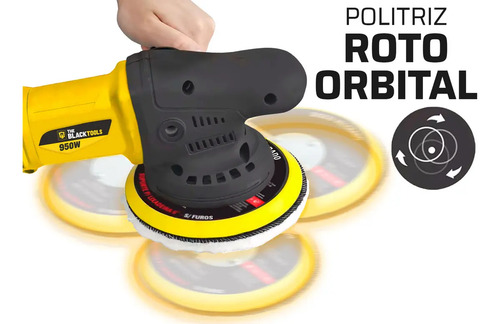 Politriz Eletrica Roto Orbital 15mm 5 E 6 Pol 950w PRO950 The Black Tools