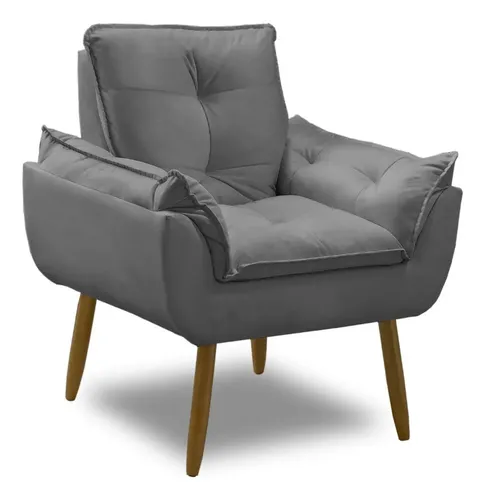 Poltrona Decorativa Opala Suede Para Sala Arapongas Luxo