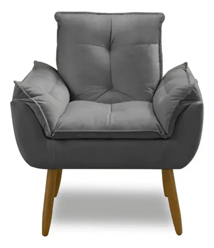Poltrona Decorativa Opala Suede Para Sala Arapongas Luxo