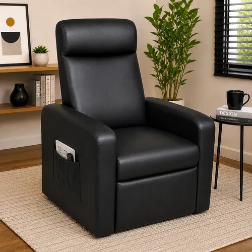 Poltrona do papai couro decorativa reclinavel moderna madrid 1