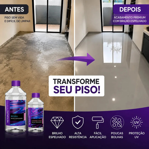 Porcelanato Líquido Premium 1 Kg - Resina Epoxi Qualidade Cor Cinza