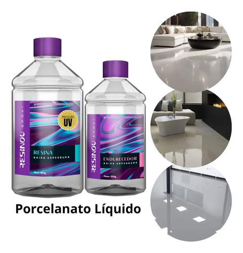 Porcelanato Liquido Super Premium 1 Kg Resina E Endurecedor Cor Bege