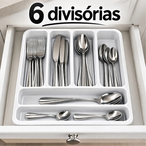 Porta Talheres De Gaveta Com Divisórias Organizador Cozinha