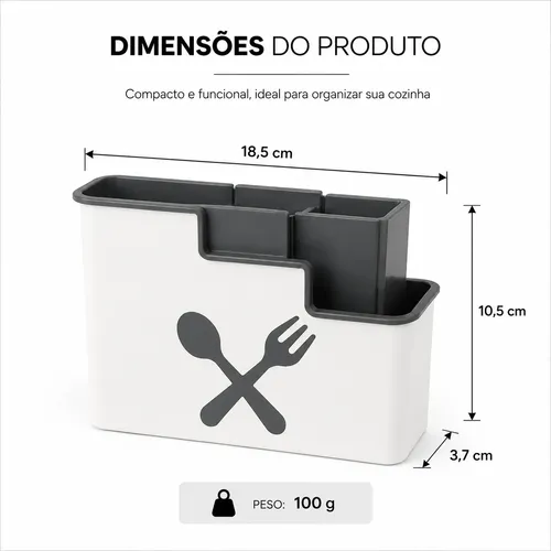 Porta Talheres Organizador De Pia Escorredor Cozinha Organiz