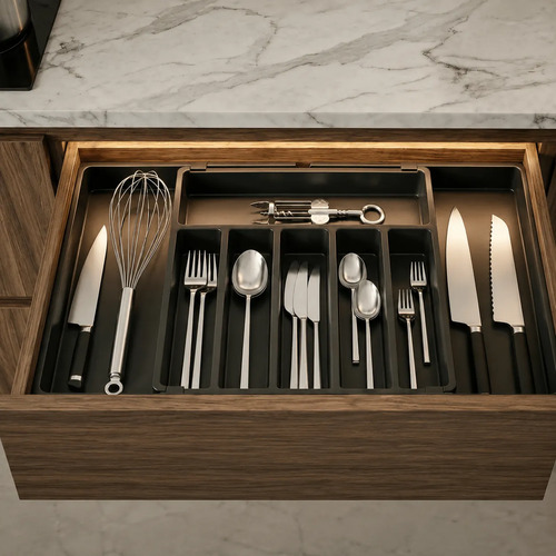 Porta talheres organizador gaveta com extensor 8 divisorias