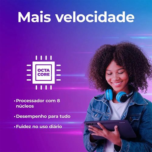 Positivo Vision TAB10 T3010 4GB RAM 128GB SSD com Capa Teclado Octa-Core 5 13MP Bateria 6000mAh Tela 10.1“ HD Wifi AC e 4G Full Lamination - Preto